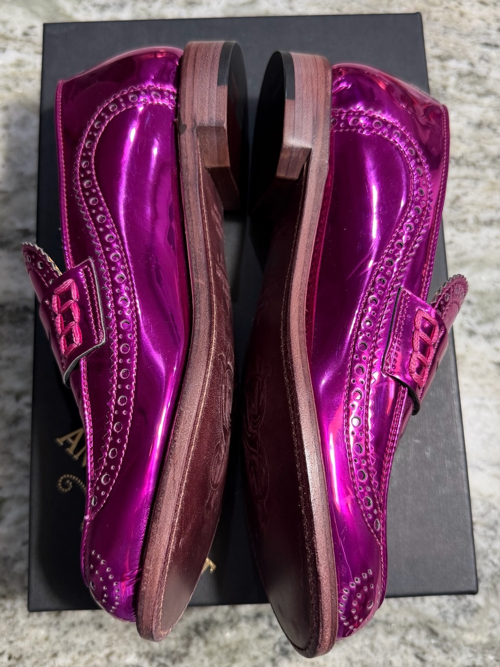 The Office of Angela Scott Ms Charlotte Magenta Loafers Pink Loafers NIB - Picture 6 of 17